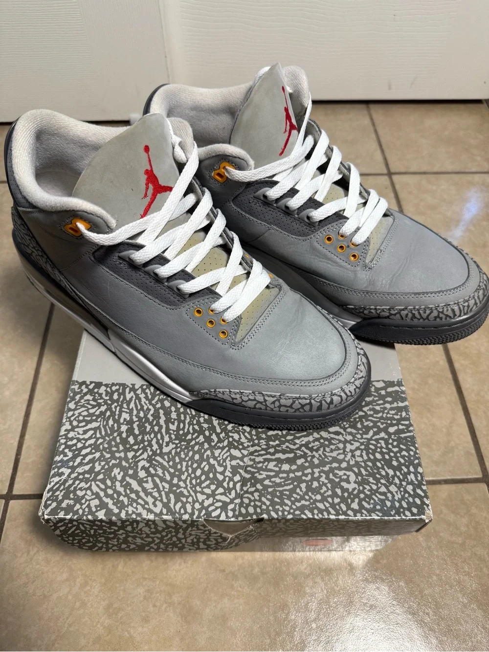 Jordan Air Jordan 3 Retro Cool Grey Silver/Orange 2021 CT8532-012 Men SIZE 12M